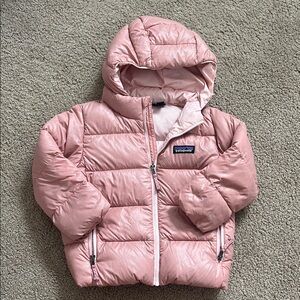 Patagonia Light Pink Hooded Puffer Jacket